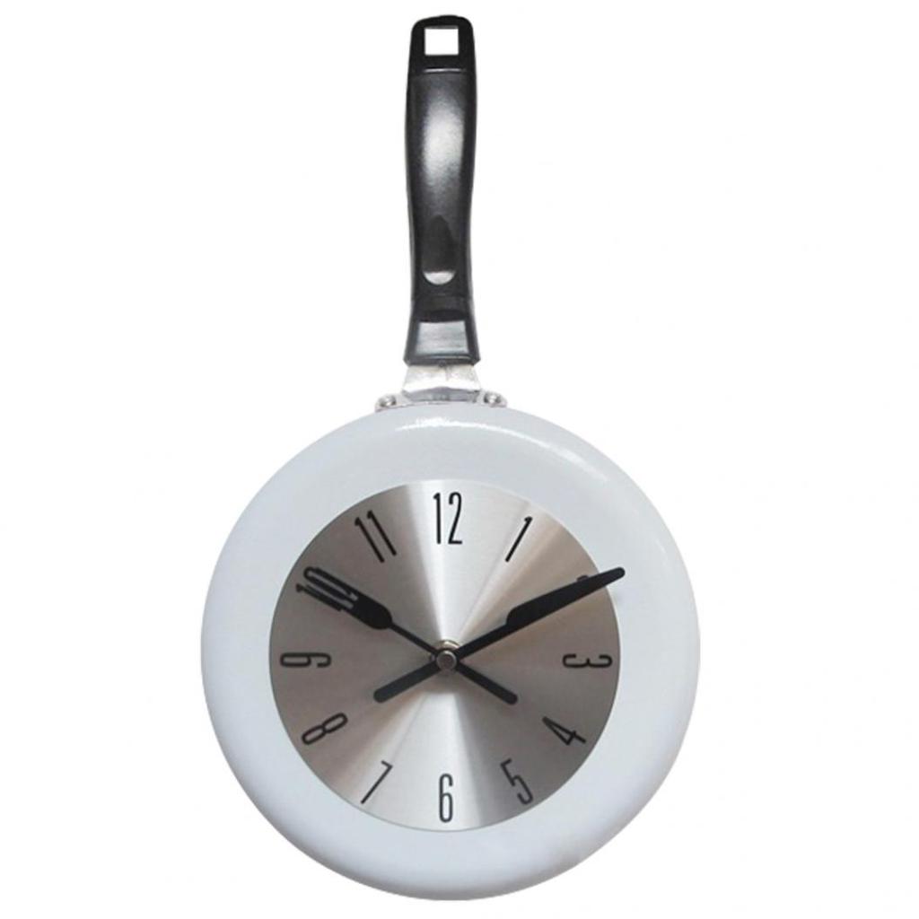 8-дюймовые круглые аналоговые настенные часы в форме сковороды для гостиной, спальни, бара, декор, подарок