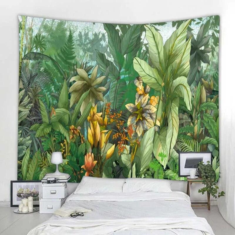 Настенный гобелен с тропическими джунглями и животными, украшение для дома, гобелен, пляжное полотенце, коврик для йоги, гобелен