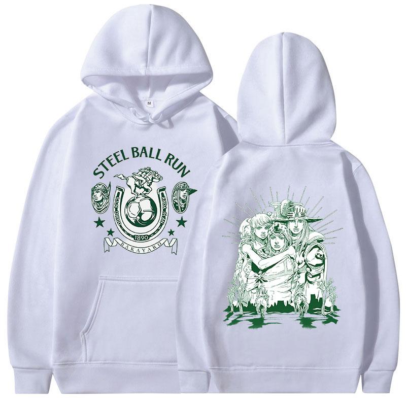 Японское Аниме JoJo's Bizarre Adventure Худи STEEL BALL RUN Графические Свитшоты по Манге Мужские Женские С Длинным Рукавом Флисовые Пуловеры