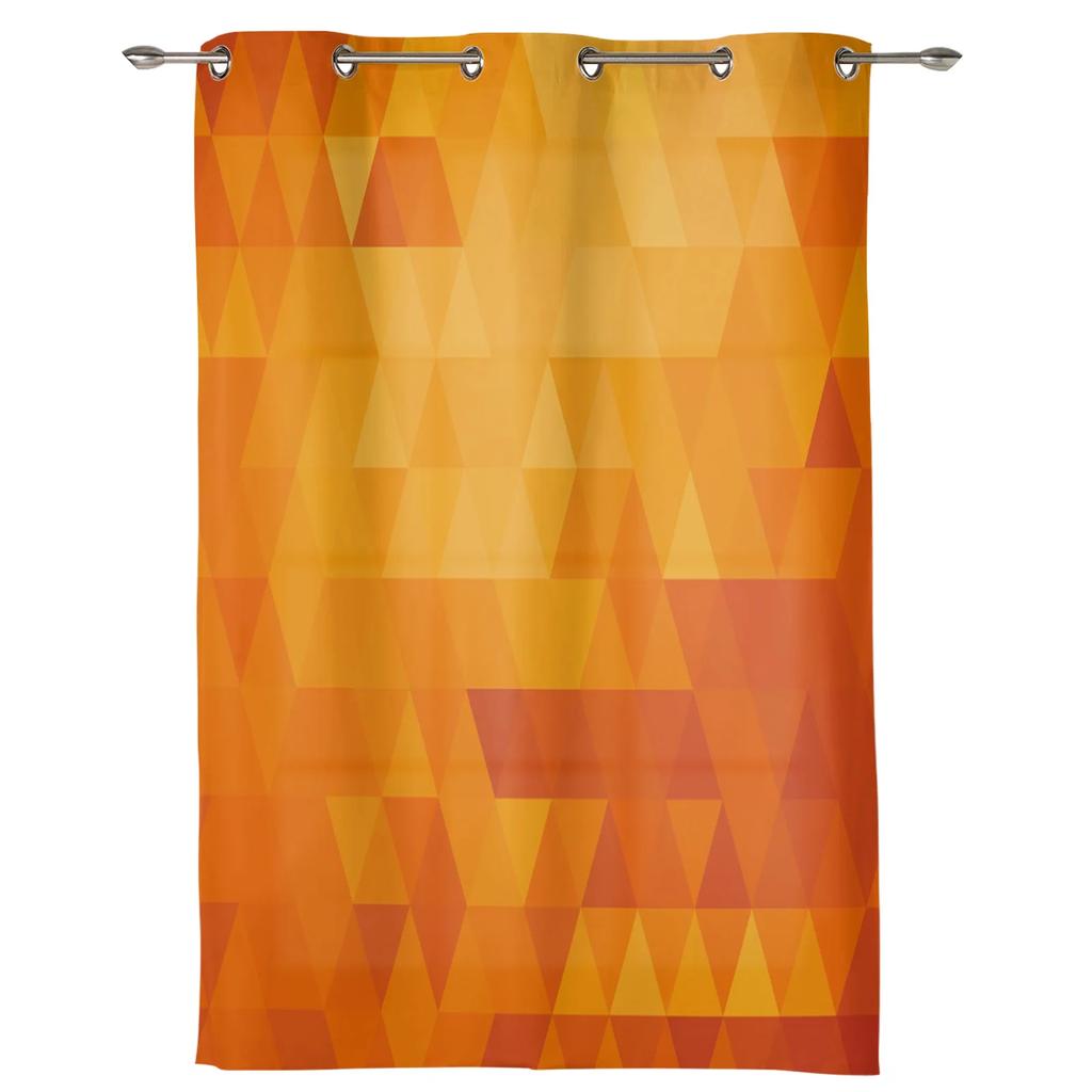 Оранжевый Треугольная Геометрия Оранжевые Шторы для Спальни Гостиной Шторы Кухни Детской Комнаты Оконные Шторы Современный Домашний Декор