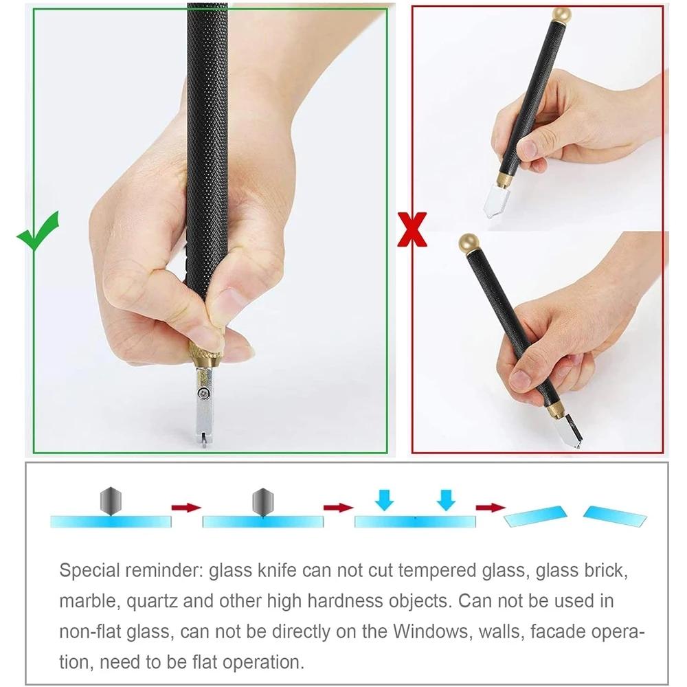 Glass Cutter Cutting Tools Ergonomic For Cutting 6-12mm Glass