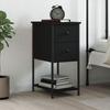 VidaXL Bedside Table Black 32x42x70 Cm Engineered Wood 826093
