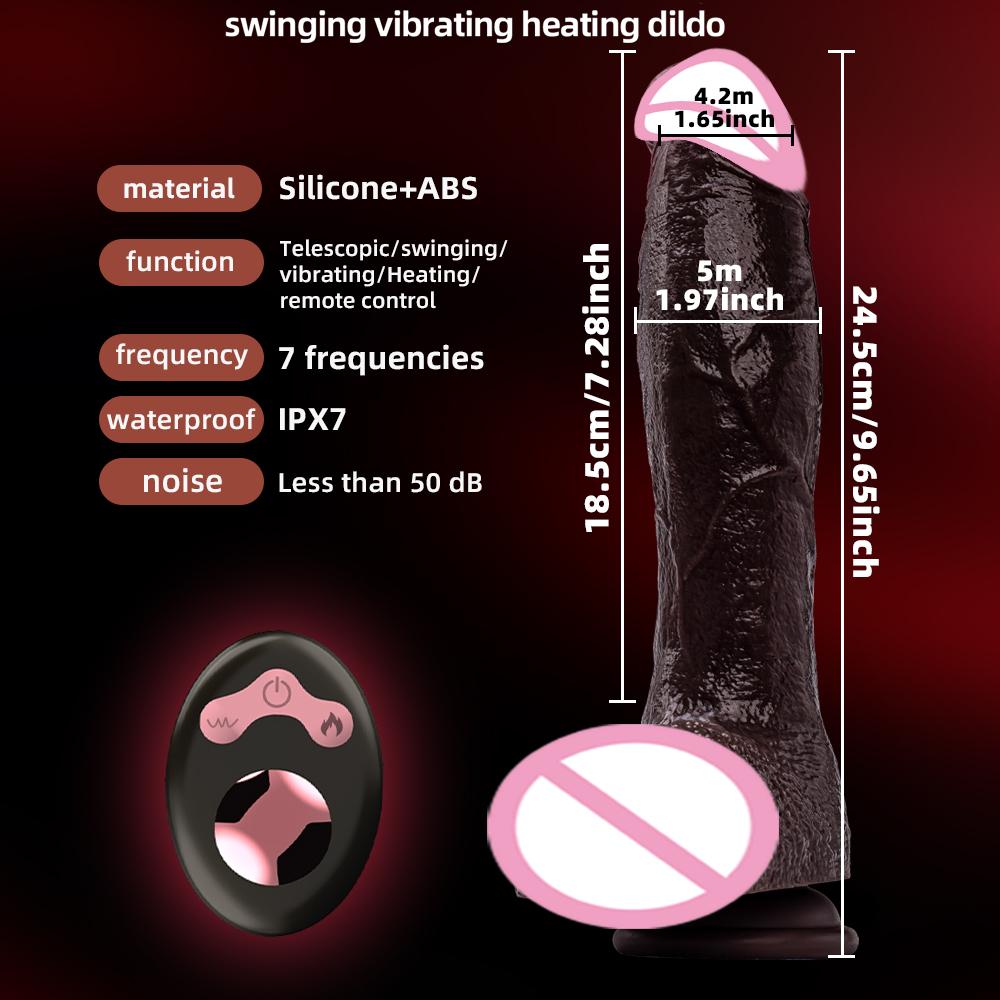 Длинный Реалистичный Дилдо Вибратор Пенис Телескопический Свинг Подогрев Силиконовый Дилдо Женский Сексуальный Для Взрослых Вибратор с Пультом Дистанционного Управления для Женщин