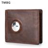 Fashion Genuine Leather RFID Anti-theft Brush Men Wallet Exquisite Airtag Money Clips Intelligent Anti Loss Tracker Male Coin Purse Father's Day Gifts