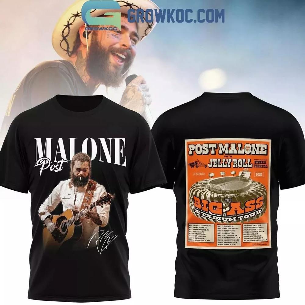 Post Malone Jelly Roll Big Ass Stadium Tour 2025 TShirt Unisex T-Shirt