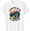 Camping Is My Happy Place for Tent Campers T-Shirt Women Clothing Tops Graphic T Shirts Vintage Clothes Camiseta