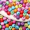 7.5мм DIY 50шт для изготовления украшений подарки бусины с буквами акриловые DIY браслет свободные разделительные алфавитные бусины бусина круглая ручной работы бусины