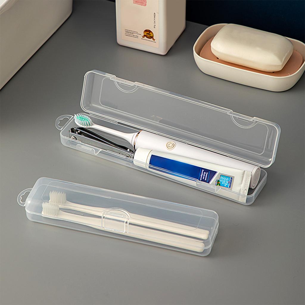 Portable Toothbrush Holder Transparent Plastic Toothpaste Toothbrush Storage Box Outdoor Travel Toothpaste Toothbrush Case