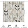 Modern Bathroom Shower Curtain Set Elegant Plant Pattern Decorative Shower Curtains for Home Bathrooms – White Black Beige Col