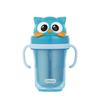 Edison Friends Spill-proof Double Stainless Steel Straw Cup 2 300ml, Owl Blue, 1 Piece