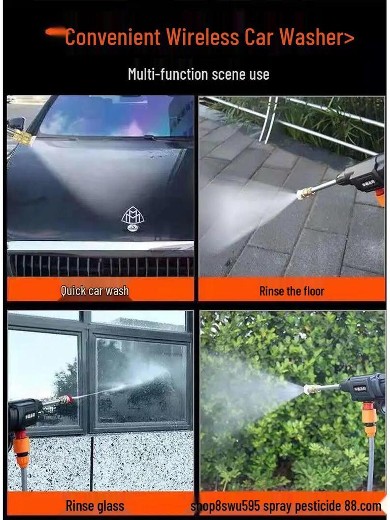 Портативная перезаряжаемая беспроводная автомойка высокого давления и водяной пистолет