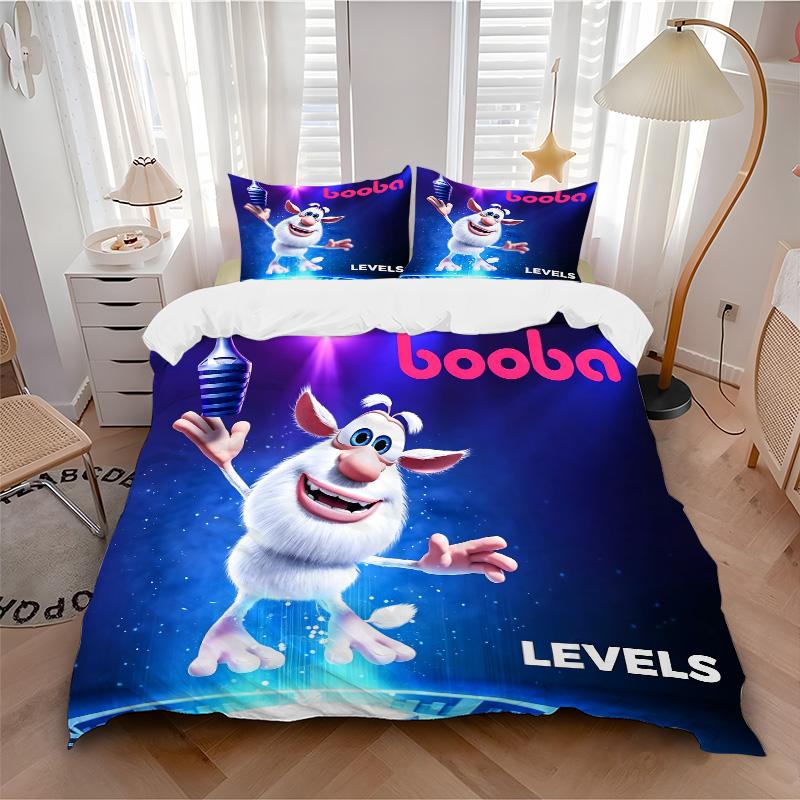 Booba Levels Adventure Print 3Pcs Bedding Setduvet Cover With 2 Bedropillowcase Home Birthday Gift