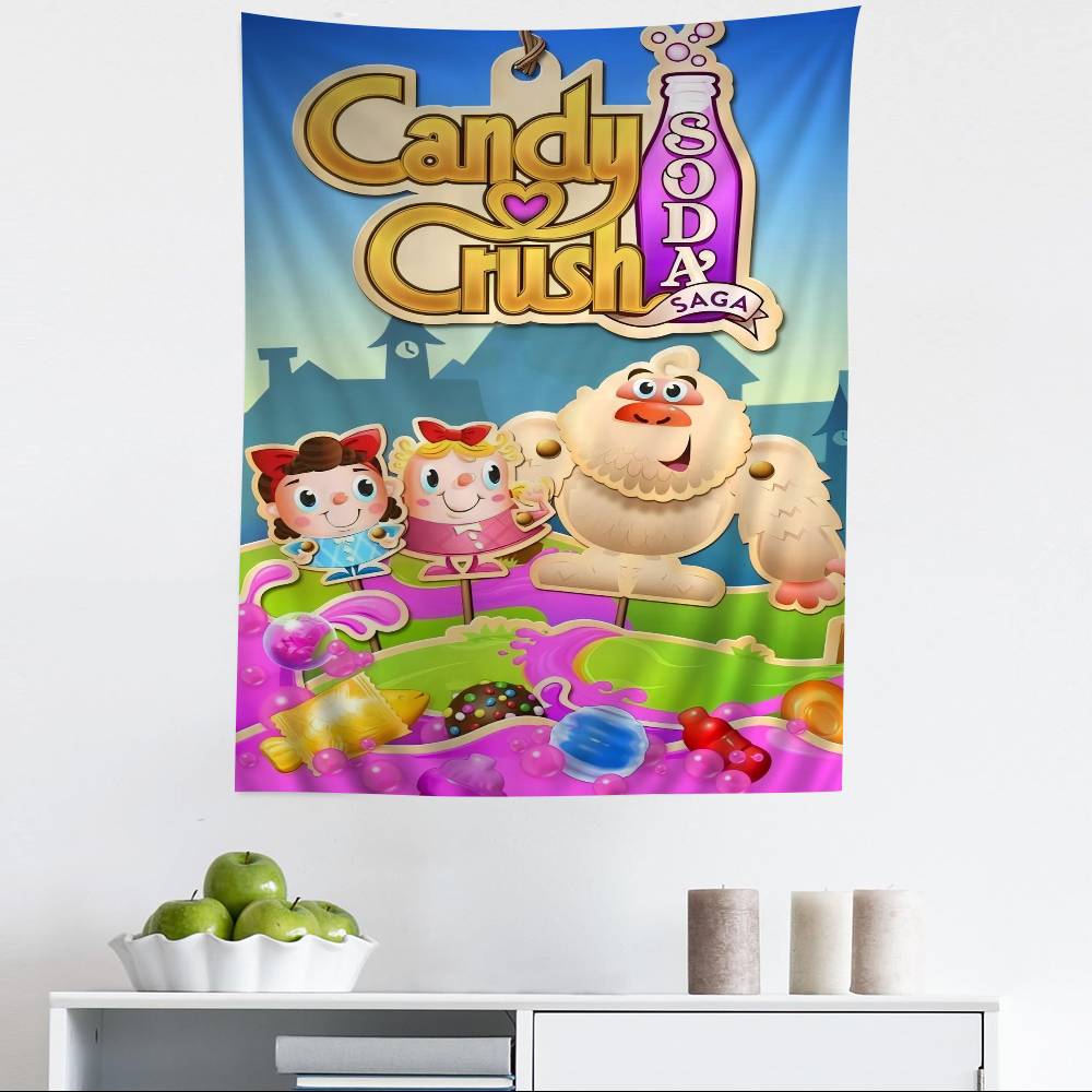 CCandy CCrush SSaga Cartoon Tapestry Art Science Fiction Room Home Decor Art Home Decor