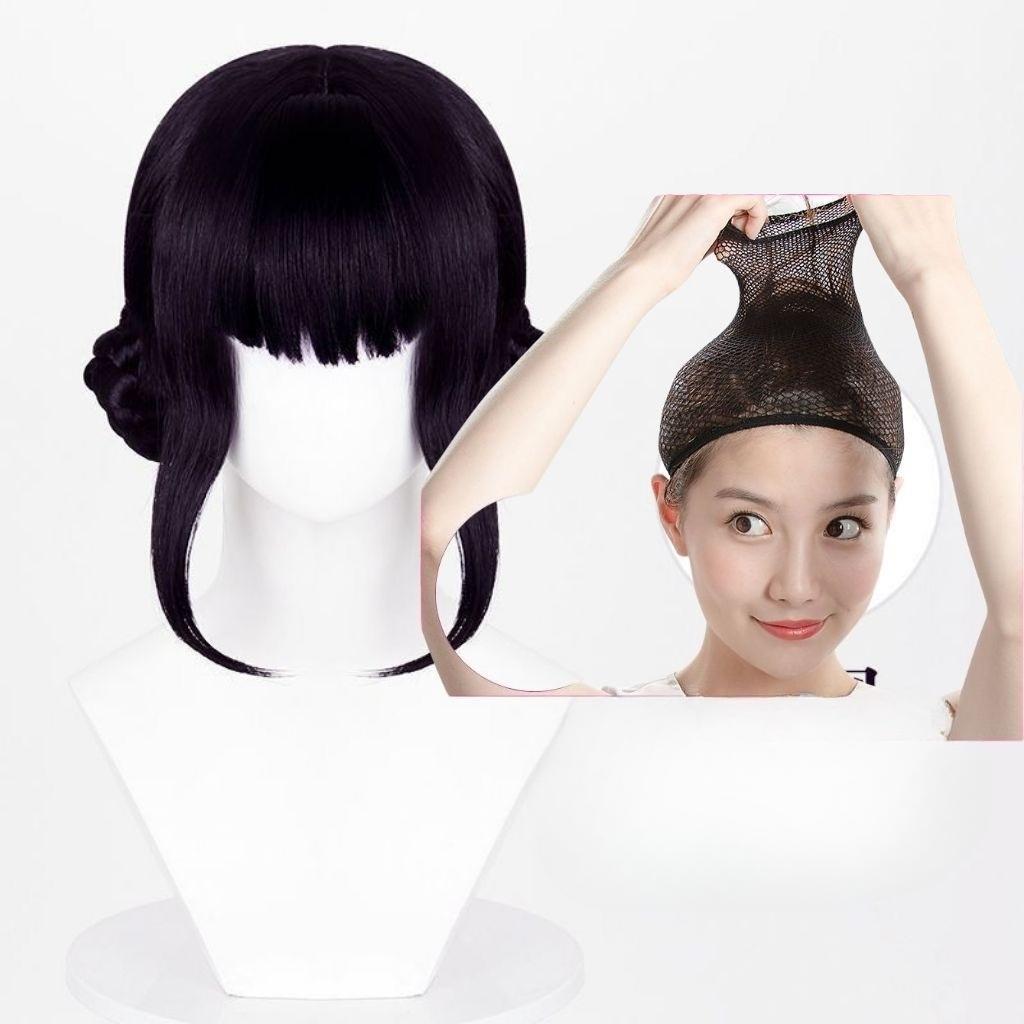 Парик Косплейный для Охотников на Ведьм Зои со Встроенной Имитацией Кожи Головы - Смешанные Черные и Фиолетовые Синтетические Волосы