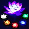 Led Waterproof Floating Lotus Light Battery Operated Artificial Lily Flower Night Lamp Pond Pool Garden Fish Tank Water Decor