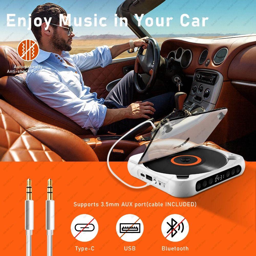 A-B Repeat Timer CD Player 6 Modes Bluetooth Music Player Stereo CD Players Portable Use