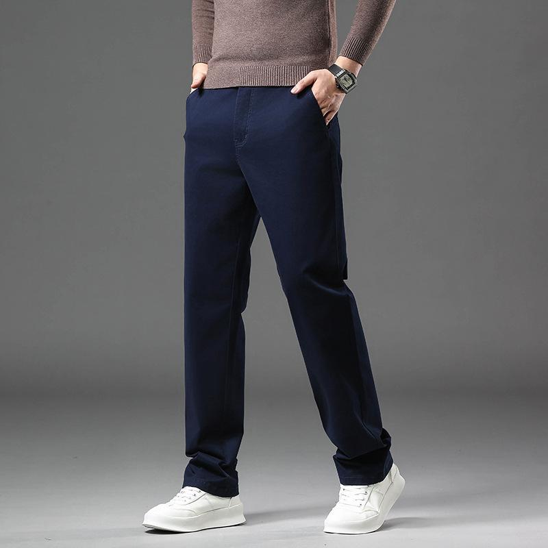 Весна и осень 2024 года, новые повседневные брюки высокого класса для мужчин, прямые свободные широкие брюки в деловом стиле