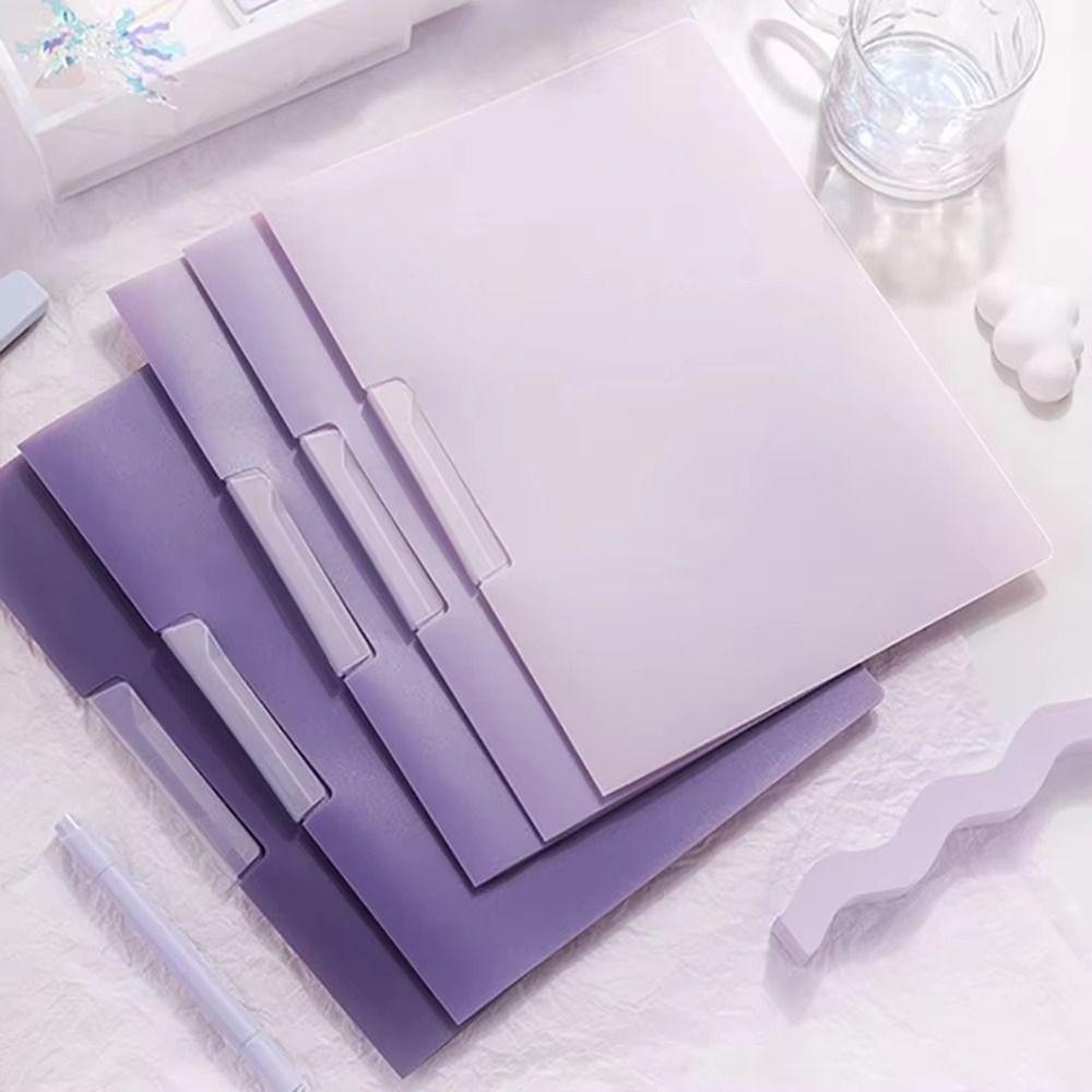 5Pcs Waterproof A4 File Folder Gradient Design Test Paper Storage Clip Document Container Contract