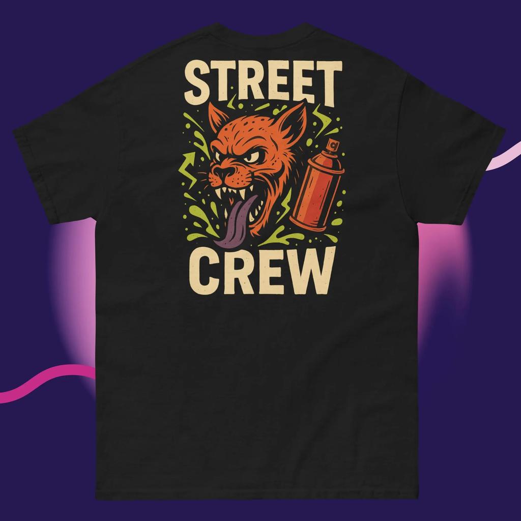 2025 Summer Street Crew Graffiti TShirt Urban Hip Hop Style Tee Adults and Children 100 Pure Cotton Printed Leisure Tshirt