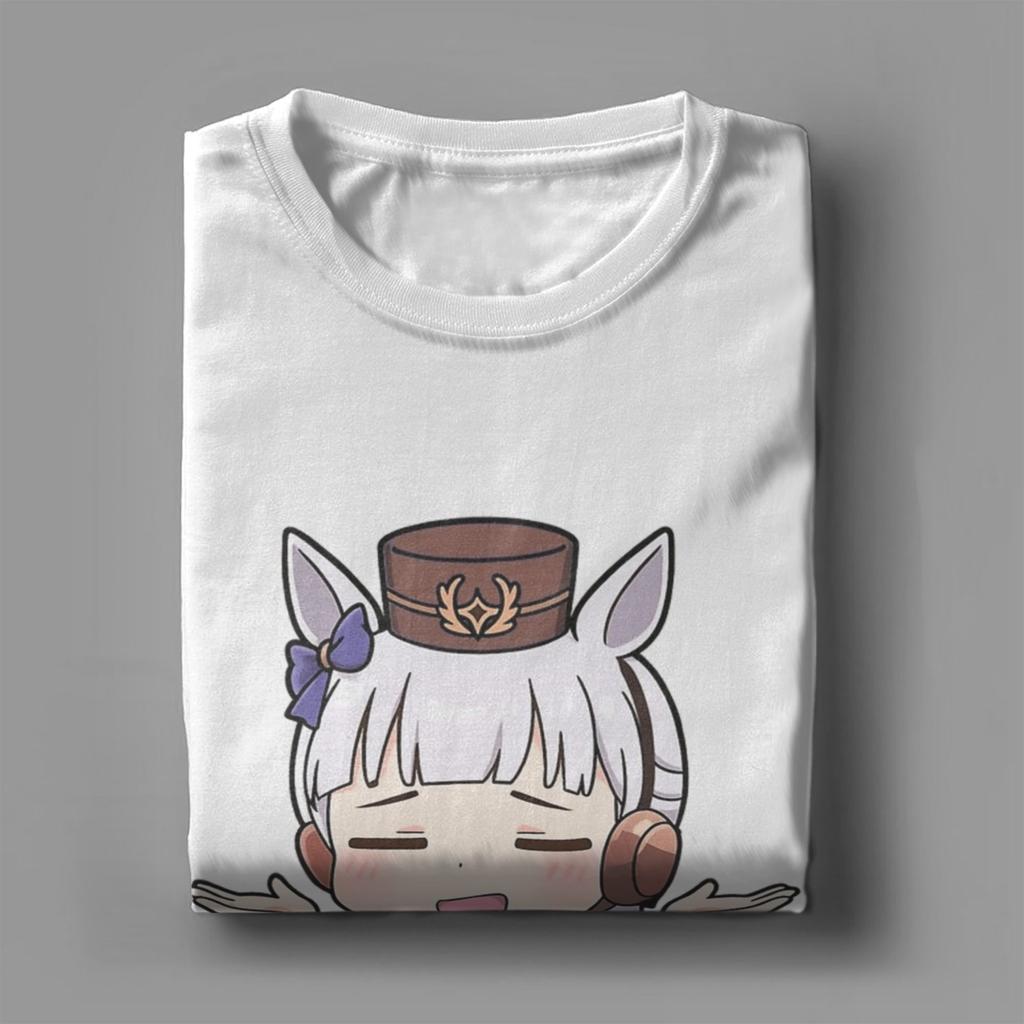 Мужская Женская Золотой Корабль Мем Чиби Из Uma Musume Pretty Derby Футболка 100% Хлопок Графическая Футболка Одежда Наряды