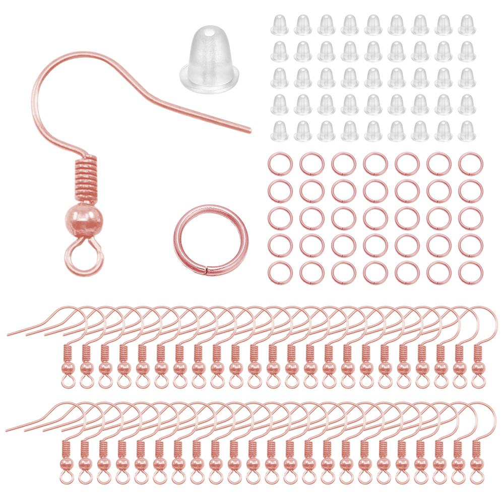 300 шт., набор серег, крючки для сережек, открытые кольца для прыжков, затычки для ушей, соединяются для изготовления ювелирных изделий своими руками, фурнитура, аксессуары, аксессуары