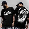 Хлопковая футболка Korn Follow The Leader с принтом, двусторонняя, для метал-группы, мужская и женская, оверсайз, парные футболки