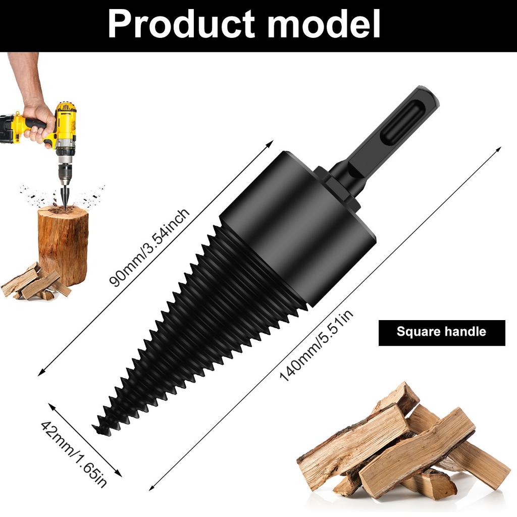 Firewood Log Splitter, Drill Bit Removable Cones Kindling Wood Splitting Logs Bits Heavy Duty Electric Drills Screw Cone Driver