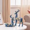 Creative Resin Golden Reindeer Sculptures | Beautiful Home Decor | Elevates Energy of Your Room (Pack of 2, Blue)