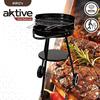 Barbecue Portable - AKTIVE - Modèle Noir - 42 Cm Diamètre - Grille Réglable - Transport Facile
