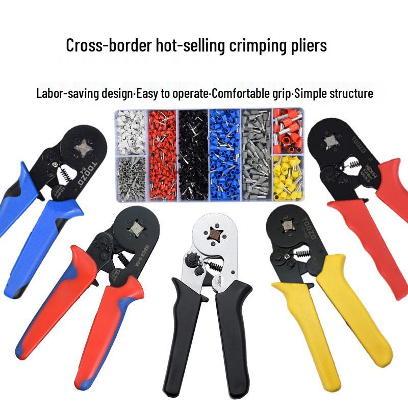 Набор ручных обжимных инструментов и инструментов для зачистки проводов: Пассатижи с удлиненными губками для электриков