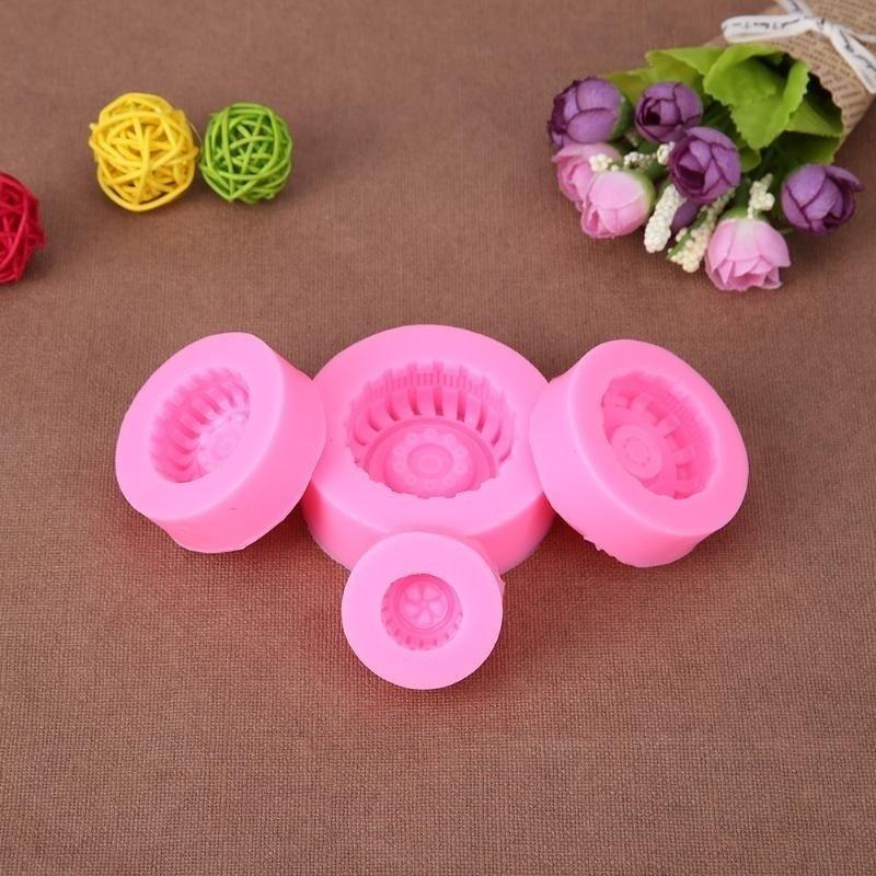 Пищевая силиконовая форма для шин, колеса, формы для шоколадного торта, форма автомобильных шин, украшение торта из помадки