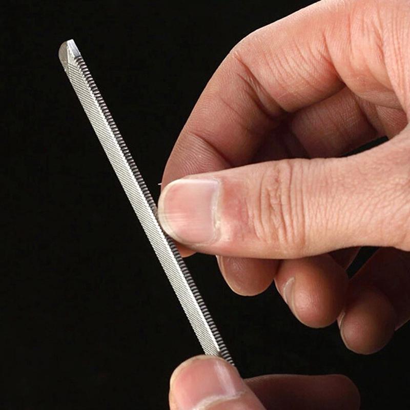 Металлическая пилка из нержавеющей стали для дизайна ногтей, двухсторонний инструмент для педикюра и маникюра