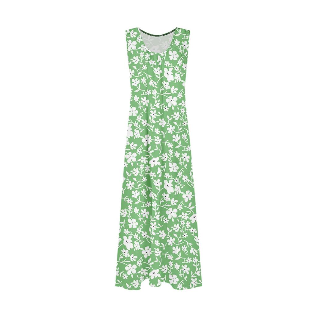 Женская Мода Повседневная А-силуэт Цветочный Принт Эффект Молотка Свободная Длинная Юбка с Карманами