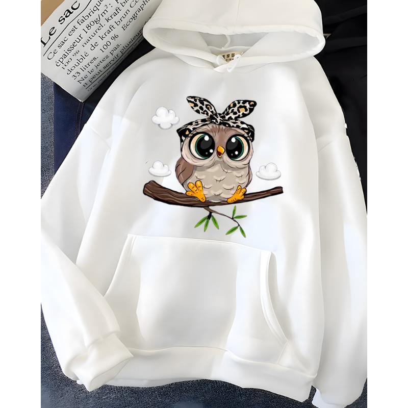 Hirsionsan Kawaii Cartoon Print Hoodies Women Oversized Sportwear Female Sweatshirt Cute Graphic Fleece Ladies Clothes 2023 New