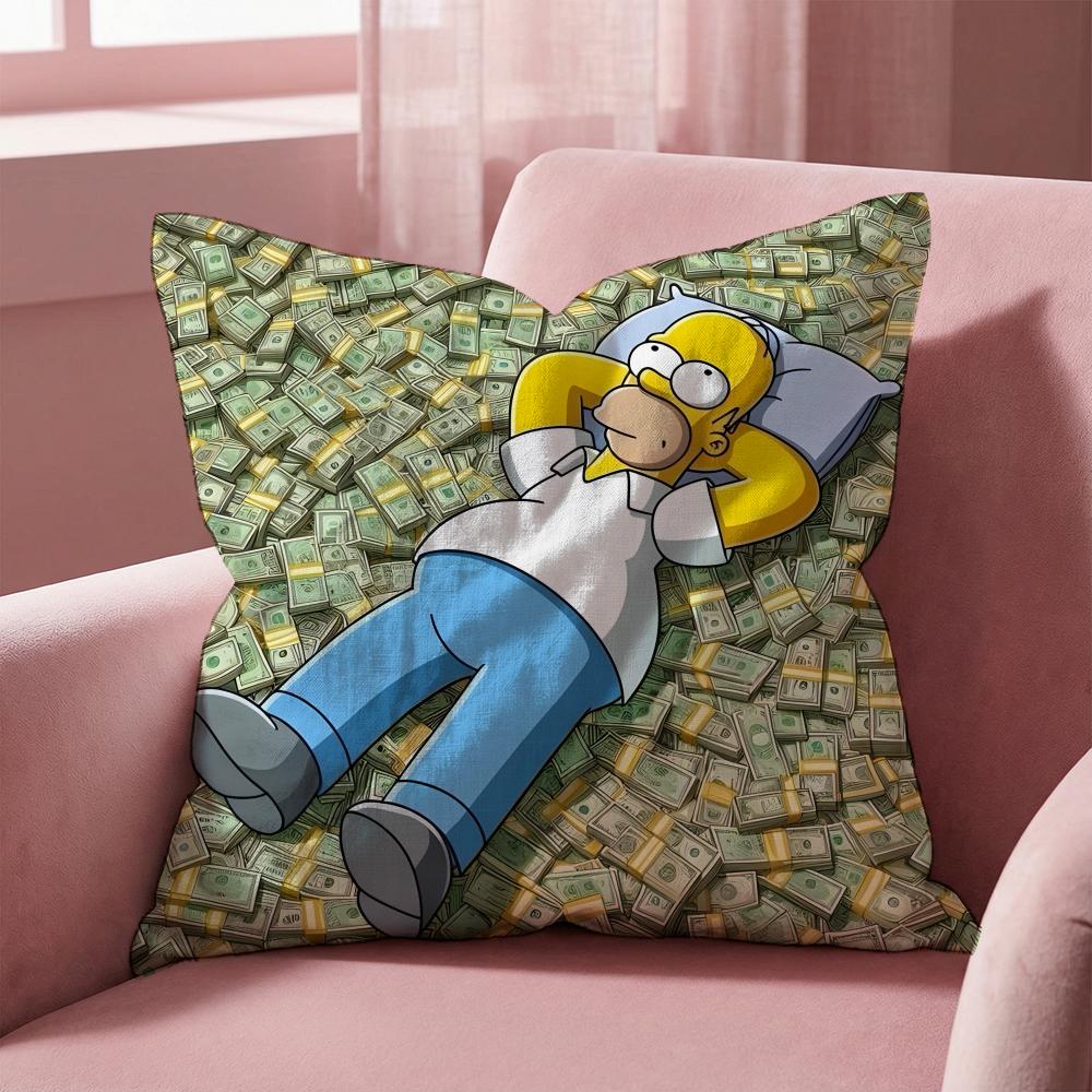 Чехол на подушку Мультфильм The Simpsons - Многоцелевой чехол для подушки для дома и автомобиля - Двусторонний, Мягкий и прочный для ежедневного использования
