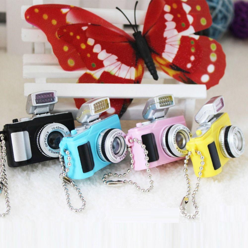 With Sound Camera Car Key Ring Plastic Mini Camera Toy Led Keychains Female Lady Girl
