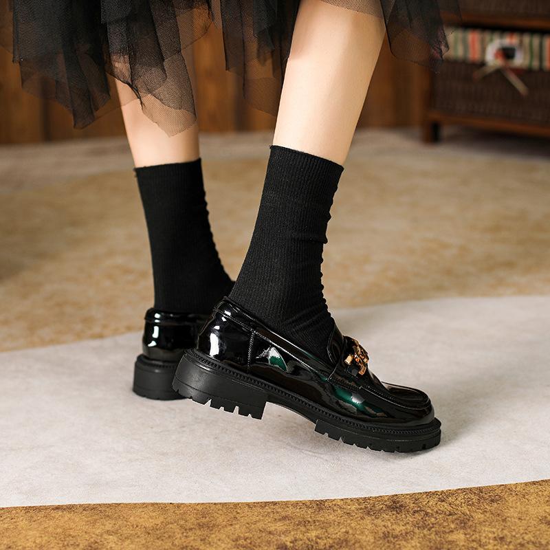Модные женские туфли-оксфорды в стиле лолита на платформе, женские туфли на толстой подошве, женские туфли-лоферы из блестящей/матовой кожи, мокасины с цепочкой, кроссовки jk для женщин