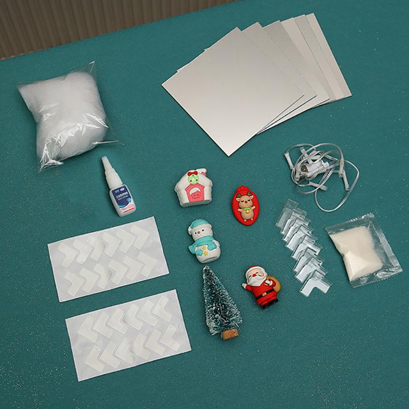 Рождественский свет для спальни, светодиодный кубический дизайн, праздничная подсветка, снежная сцена, элегантные рождественские световые украшения для помещений