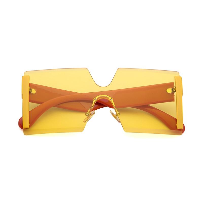 Модные градиентные квадратные безободковые солнцезащитные очки для женщин и мужчин, дизайнерские, трендовые, с синими линзами, большие солнцезащитные очки с защитой от УФ-лучей S61G