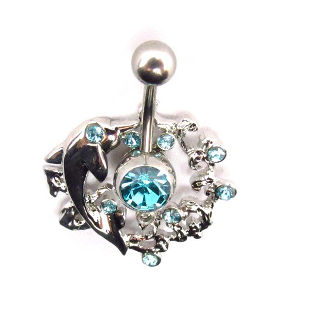 Les Trésors De Lily [E5116] - Body Piercing 'Elven Dolphin' blue/turquoise/turquoise/blue/green/Turquoise