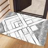 Black White Marble Carpet Mat Rug with Silver Glitter  Geometric Pattern Sleek Durable Home Decoration for Door Mat Entryway Rug