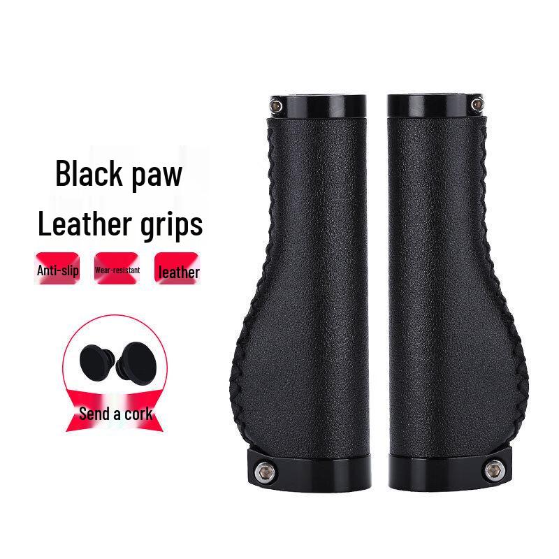 GEETHA Vintage Leather Ergonomic Bicycle Handlebar Grips