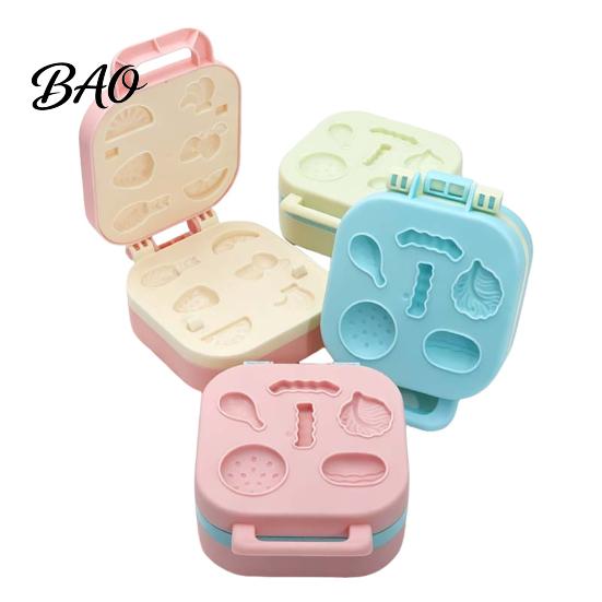 Art Craft Supplies Kids Polymer Clay Press Mold with Handle, DIY Plasticine 3D Making Tools Sculpting Machine, Children Modeling Handmade Toy
