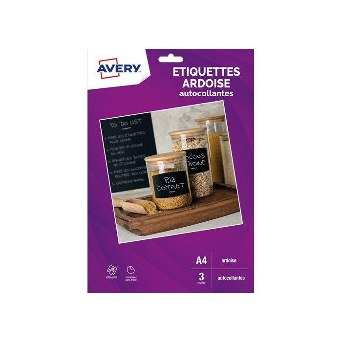 Бумага для печати Avery Dennison 3 Наклейки с эффектом грифельной доски - стираемые и переклеиваемые формат А4