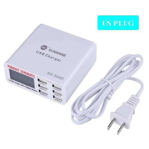 100 В-240 В Инструменты для ремонта Мобильные телефоны 6-портовое USB-быстрое зарядное устройство для iPhone iPad Samsung Инструменты для ремонта Наборы инструментов