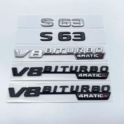 3D буквы S63 S65 V12 Biturbo V8Biturbo 4matic+ ABS эмблема для Mercedes Benz W222 W223 крыло автомобиля багажник наклейка