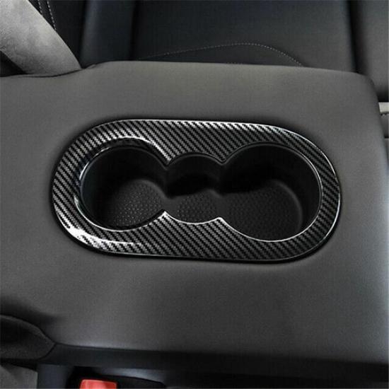 For Volkswagen ID.4 2021 2022 Carbon Fiber Rear Row Water Cup Holder Cover Trim