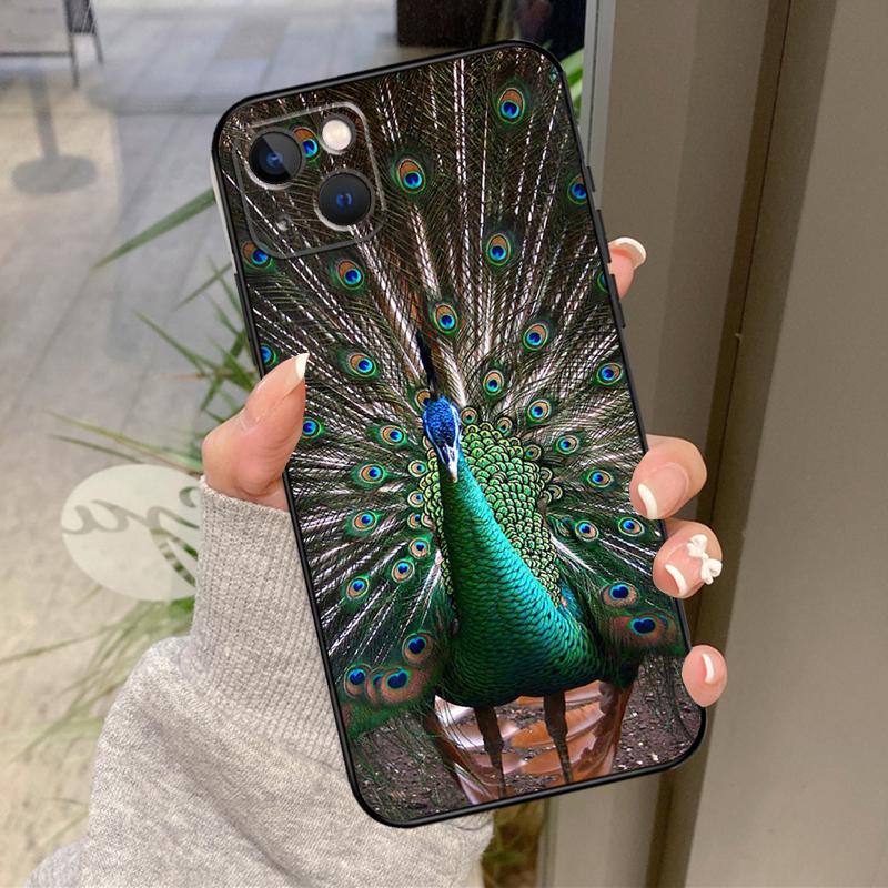 Animal Peacock Pattern Case For iPhone 17 Pro Max 15 14 13 12 11 16 Pro Max Plus 12 13 Mini 16e 17 Air Back Cover