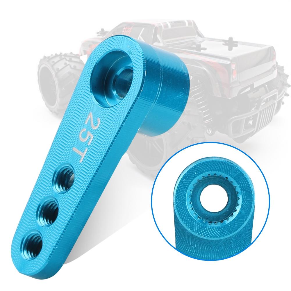 Aluminum Alloy RC Steering Servo Half Arm Horn 28.5mm 25T for 1/10 Truck (Blue)