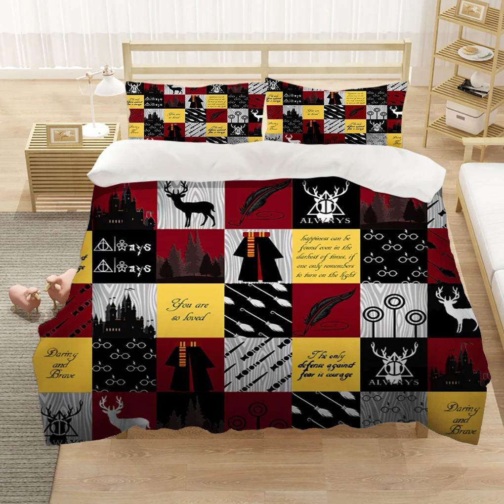 Map Academy Icon Magic Harry Potter Duvet Cover Set Comfortable and Warm Bedding Set for Decorating Your Bedroom and Best Gifts